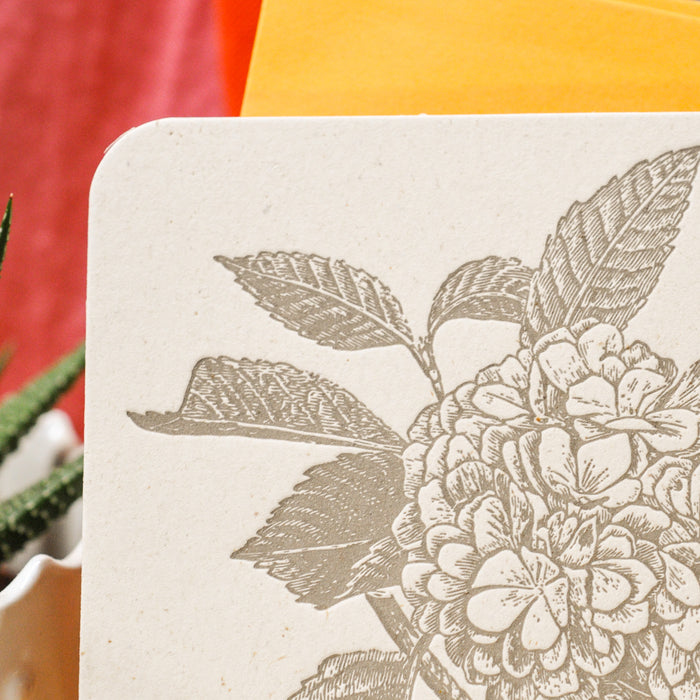 Letterpress Card Hydrangea Happy Mother's Day (with envelope)