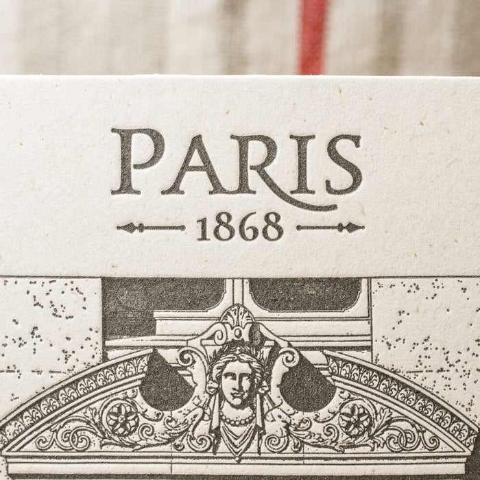 Carte Letterpress Immeuble parisien porte Sainte Placide