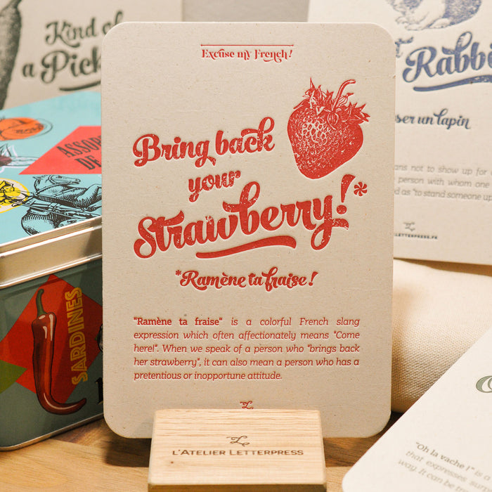 Carte Letterpress Ramène ta Fraise