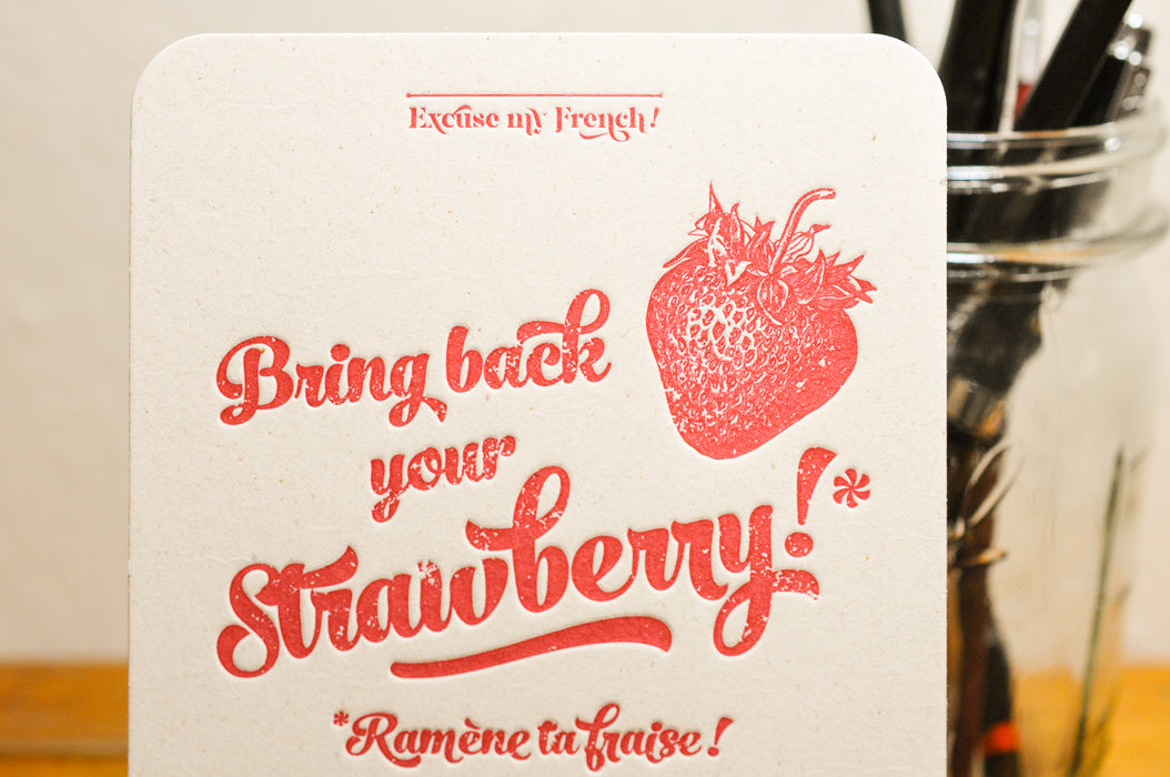 Letterpress Card Strawberry