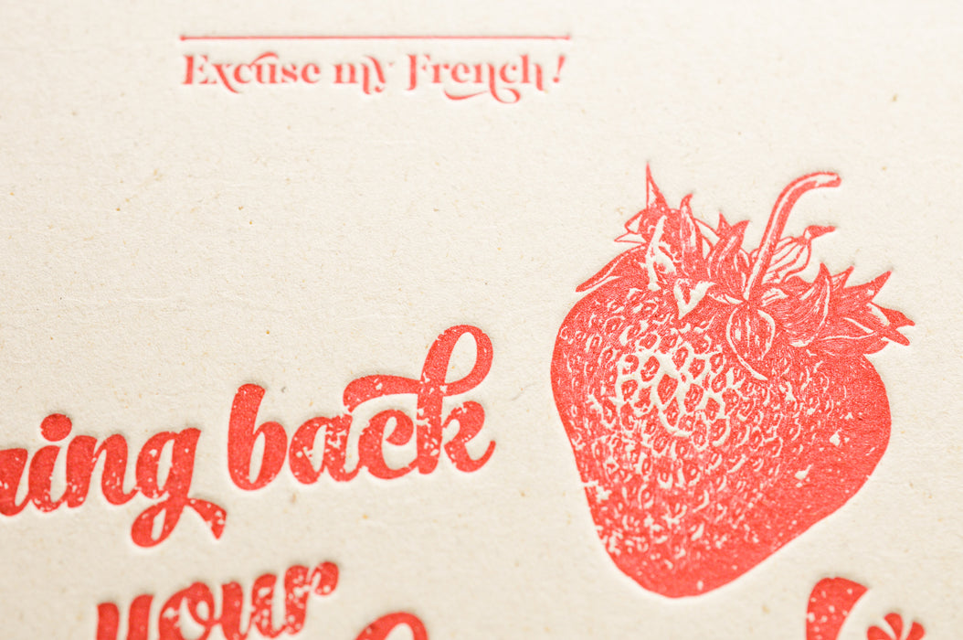 Letterpress Card Strawberry