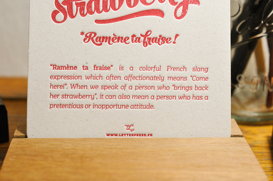 Carte Letterpress Ramène ta Fraise