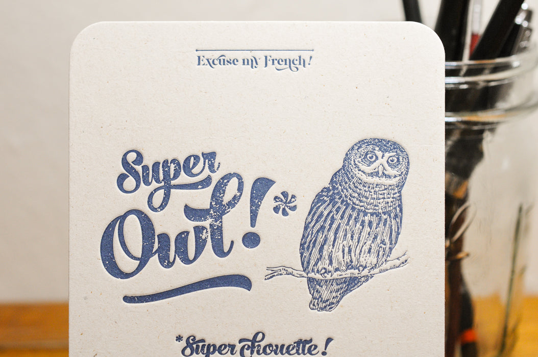 Carte Letterpress Super Chouette