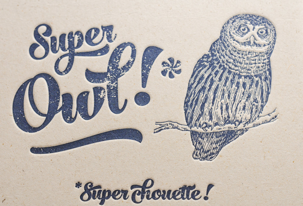 Carte Letterpress Super Chouette