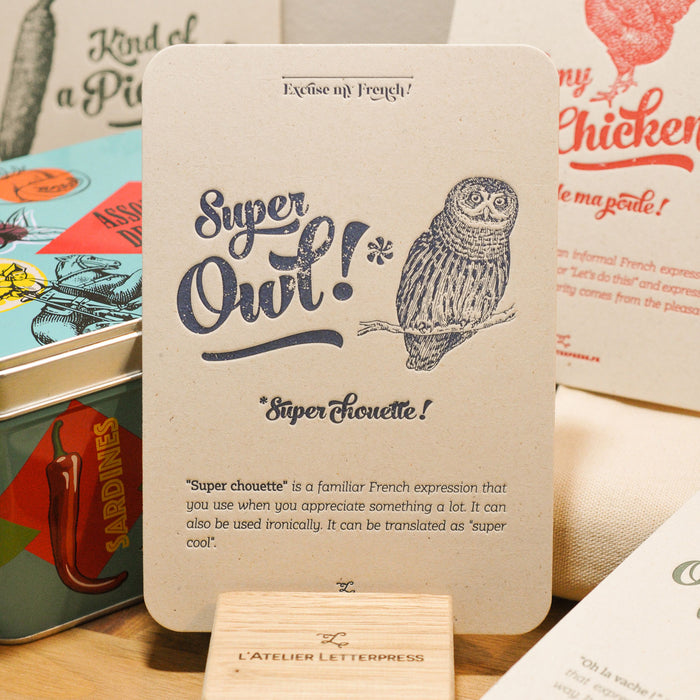 Carte Letterpress Super Chouette