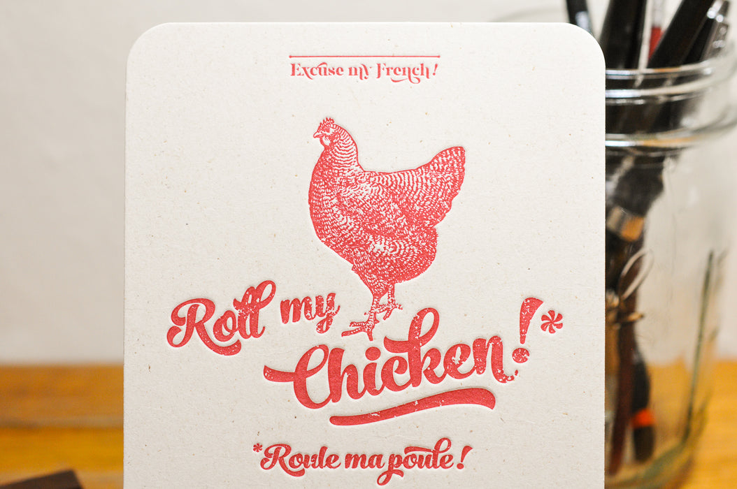 Carte Letterpress Roule ma Poule