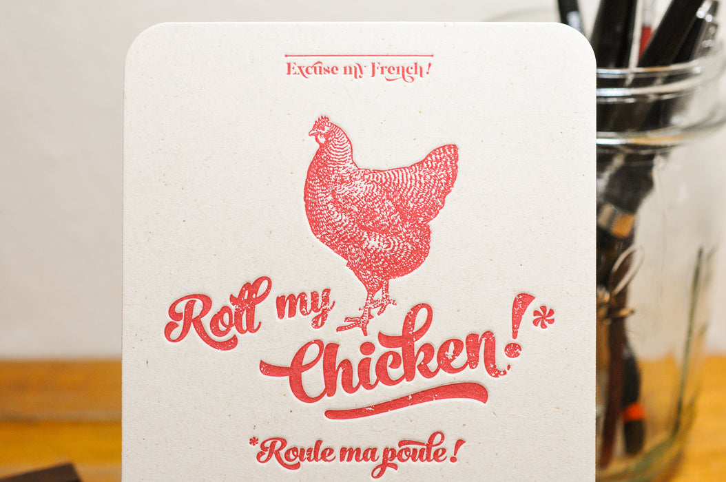 Letterpress Card Chicken
