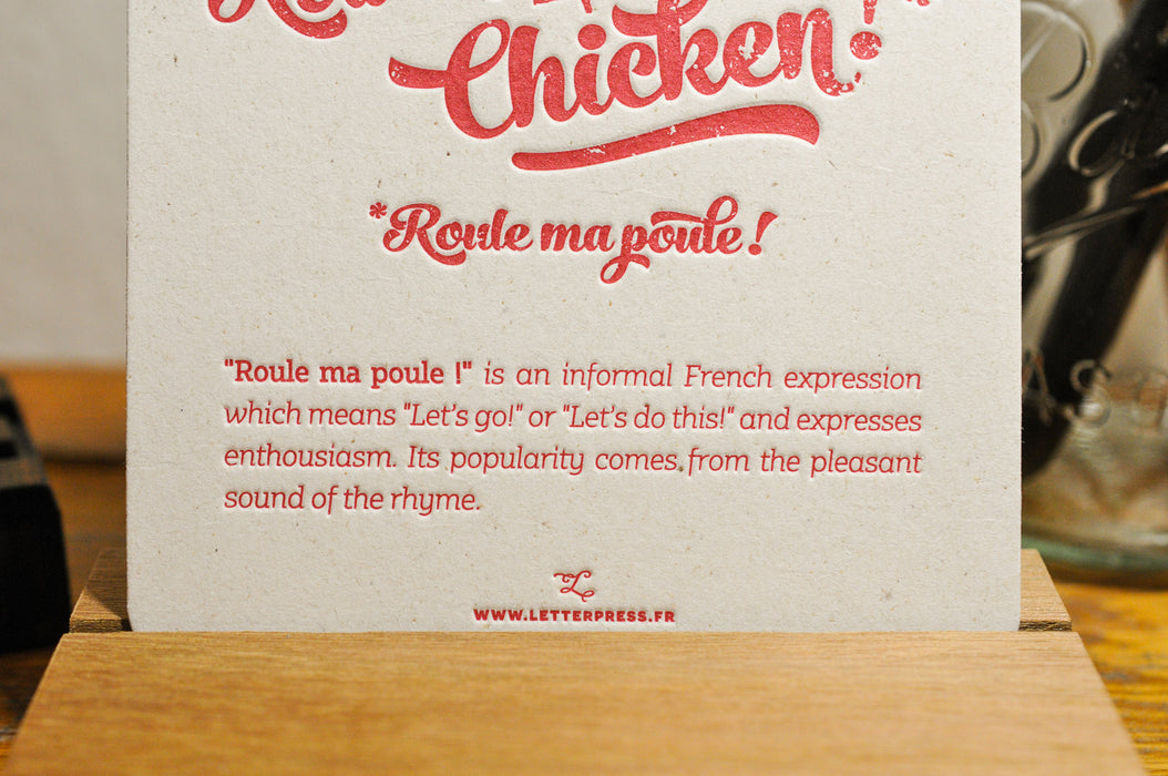 Carte Letterpress Roule ma Poule