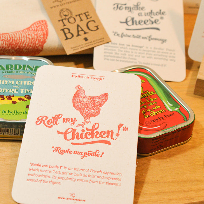 Carte Letterpress Roule ma Poule