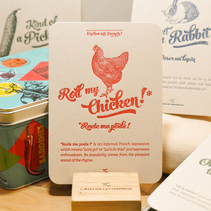 Letterpress Card Chicken