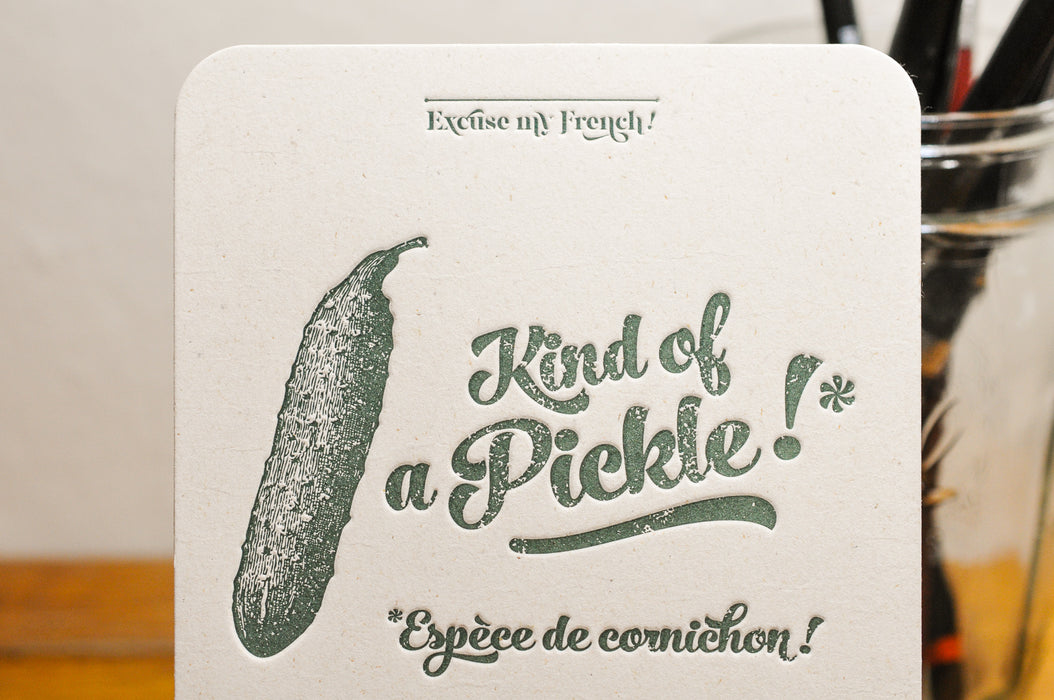 Letterpress Card Pickle