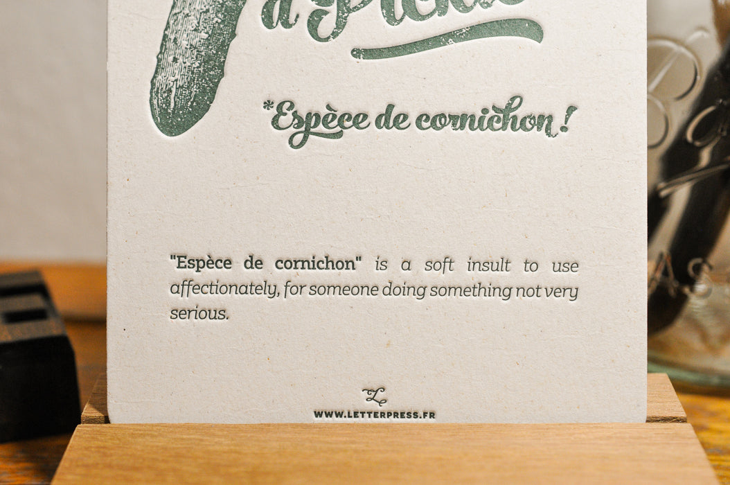 Letterpress Card Pickle