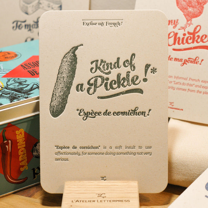 Letterpress Card Pickle