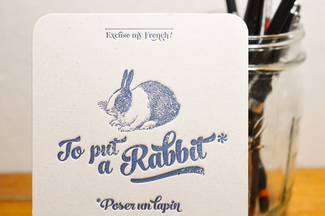 Carte Letterpress Poser un Lapin