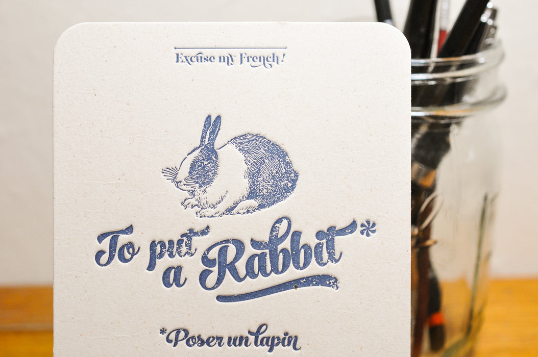 Letterpress Card Rabbit
