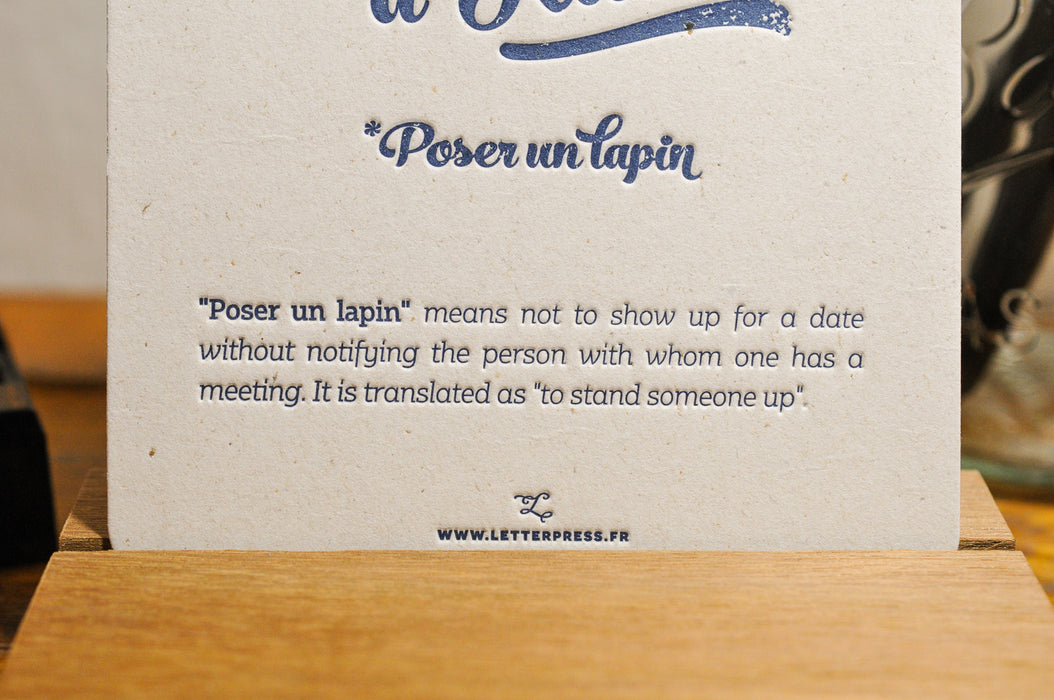 Carte Letterpress Poser un Lapin