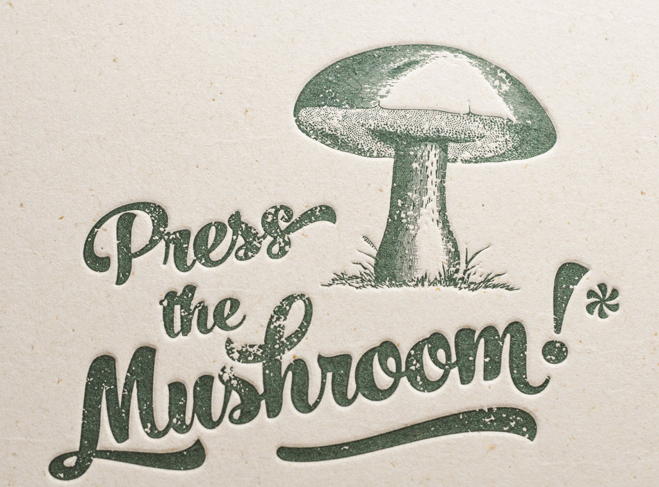 Carte Letterpress Appuie sur le Champignon