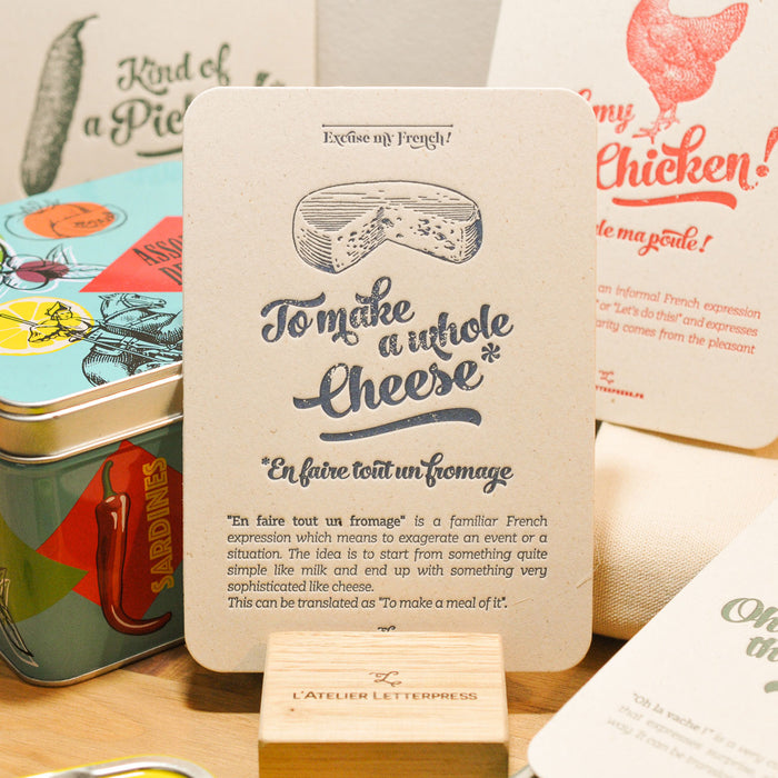 Carte Letterpress En faire tout un Fromage