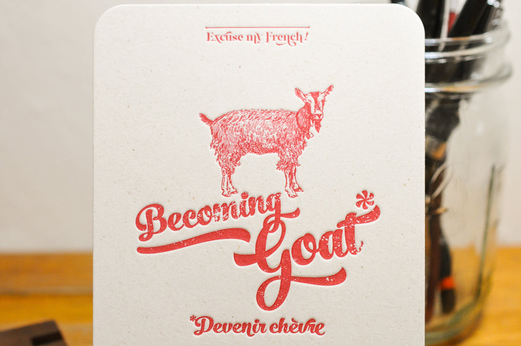 Letterpress Card Goat