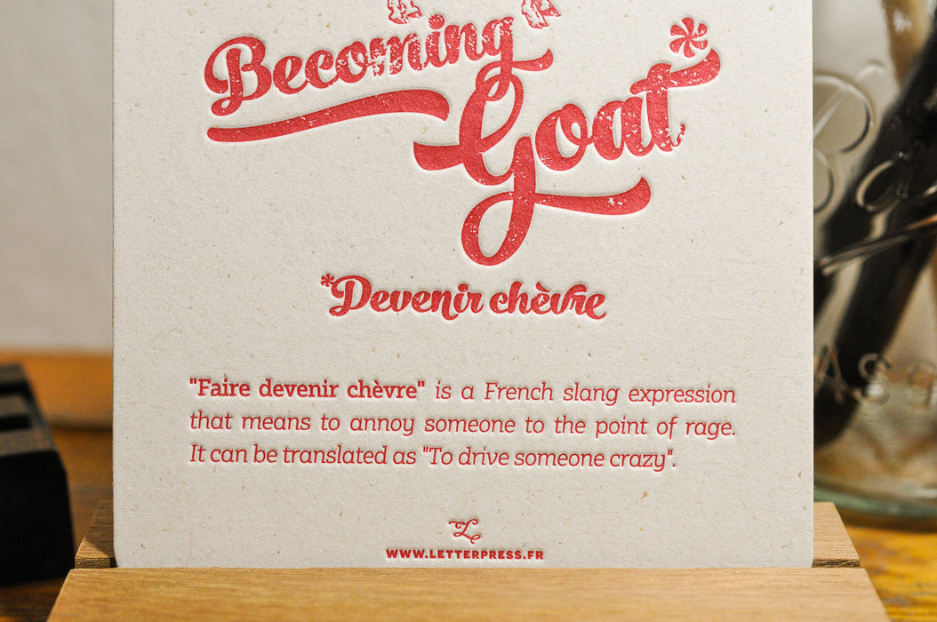 Letterpress Card Goat