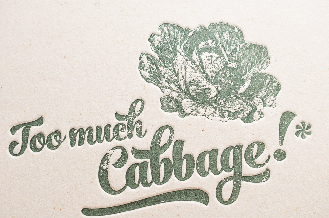 Letterpress Card Cabbage