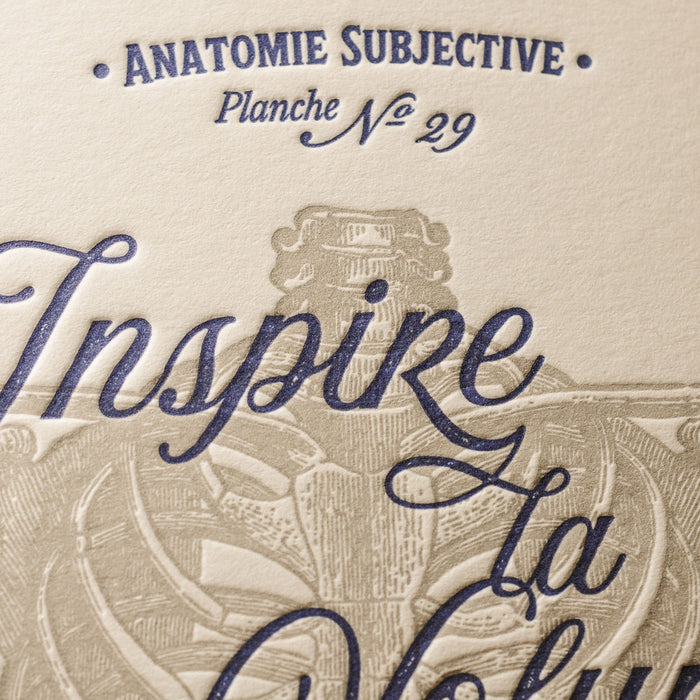 Letterpress Card Inspire the voluptuousness of being You