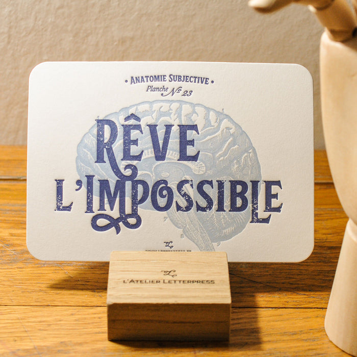 Carte Letterpress Rêve l'Impossible