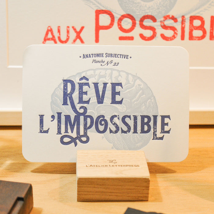 Carte Letterpress Rêve l'Impossible