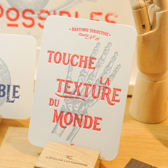 Carte Letterpress Touche la Texture du Monde