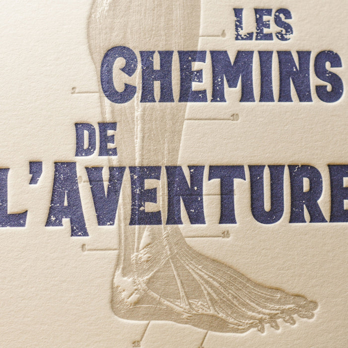 Carte Letterpress Marche les Chemins de l'Aventure