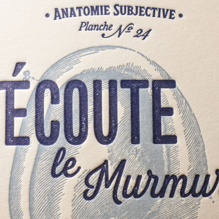 Carte Letterpress Écoute le Murmure de l'Intuition