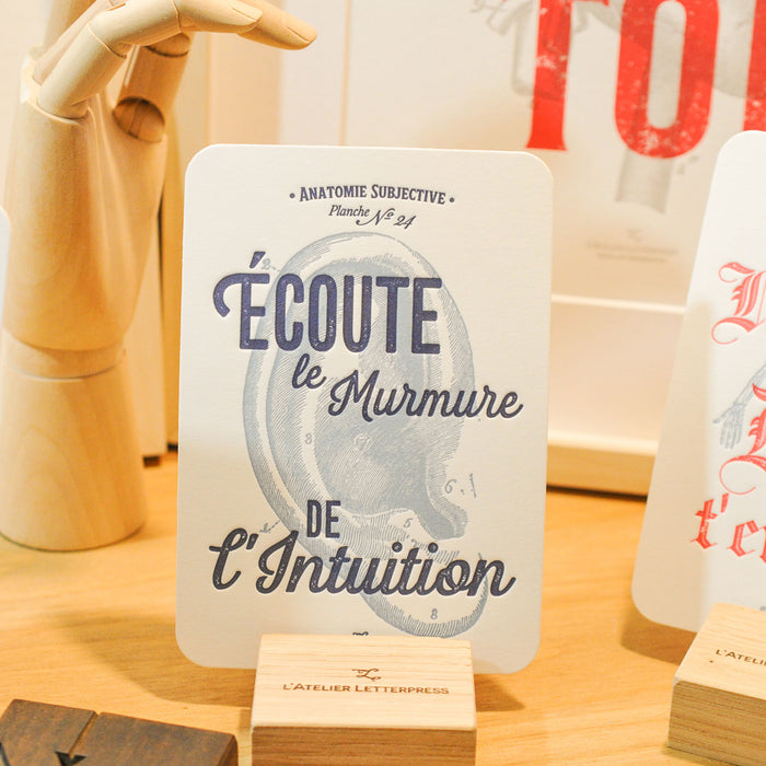 Letterpress Card Listen to the Whisper of Intuition