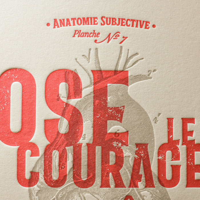 Carte Letterpress Ose le Courage d'être Toi