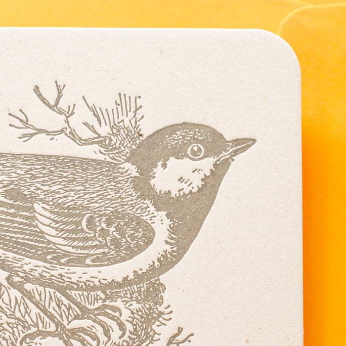Letterpress Greeting Card Thank You Tit (with envelope)