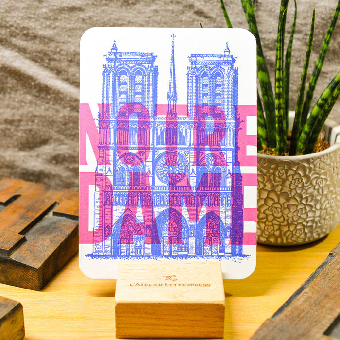 Carte Letterpress fluo Notre Dame de Paris