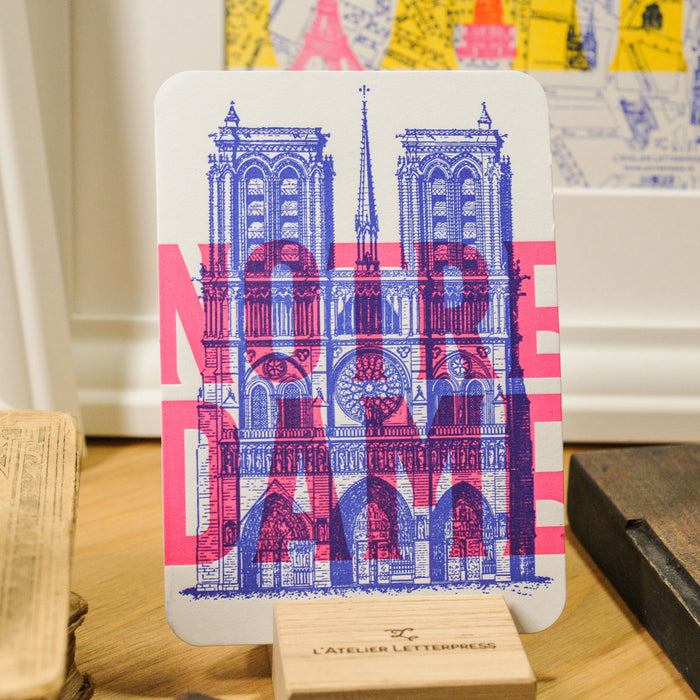 Letterpress Card Notre Dame de Paris