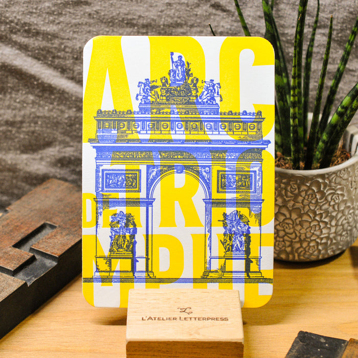 Carte Letterpress fluo Arc de Triomphe