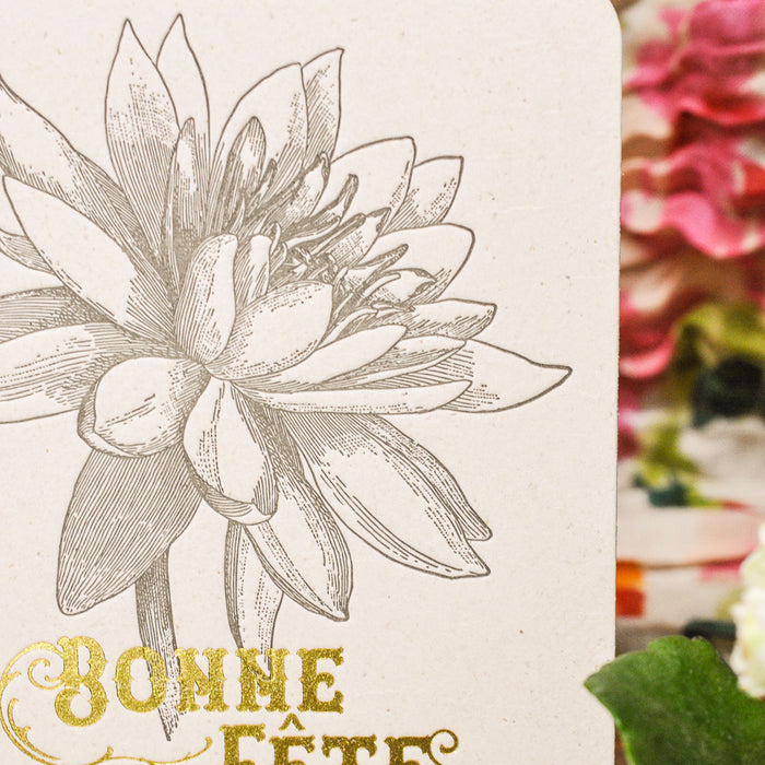 Letterpress Card Lotus Happy Mother's Day (with envelope)