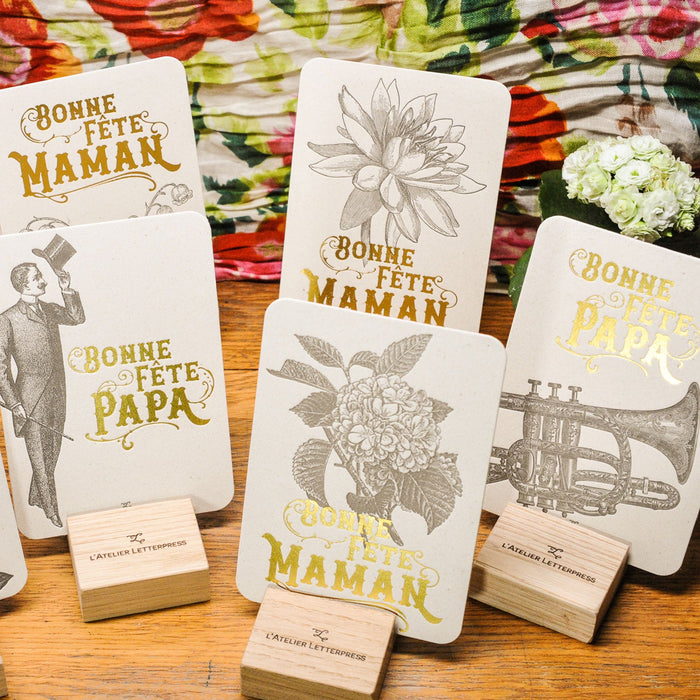 Carte Letterpress Bonne Fête Papa Gentleman (avec enveloppe)