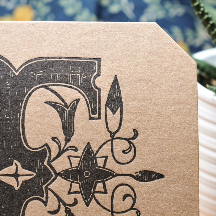 Letterpress Card Letter E (2nd version)