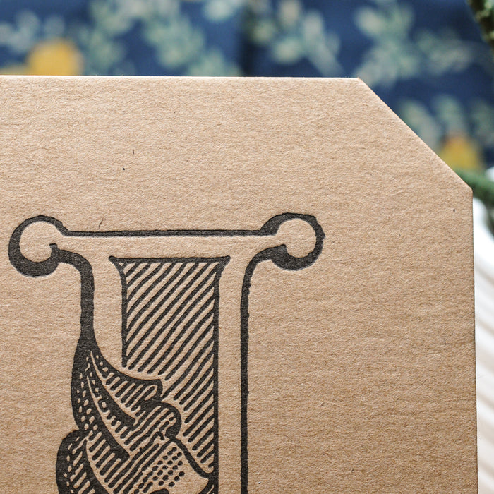 Letterpress Card Letter J