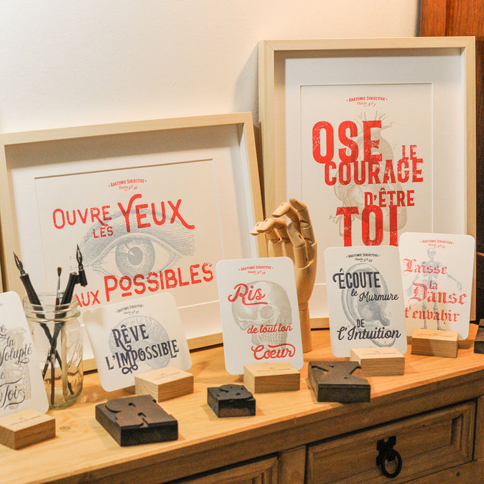 Carte Letterpress Suis les Battements de ton Coeur