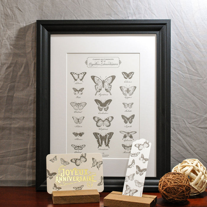 Letterpress Bookmark Butterflies