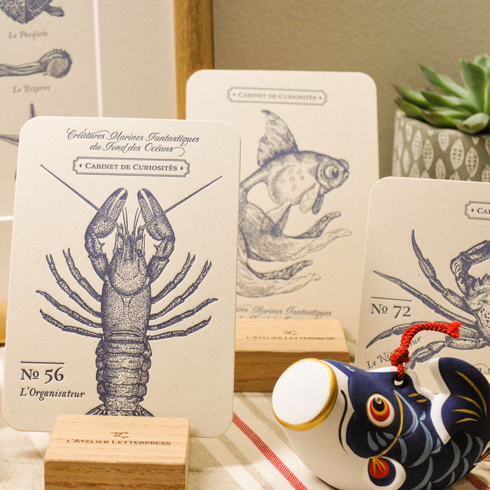 Carte Letterpress Poisson Rouge