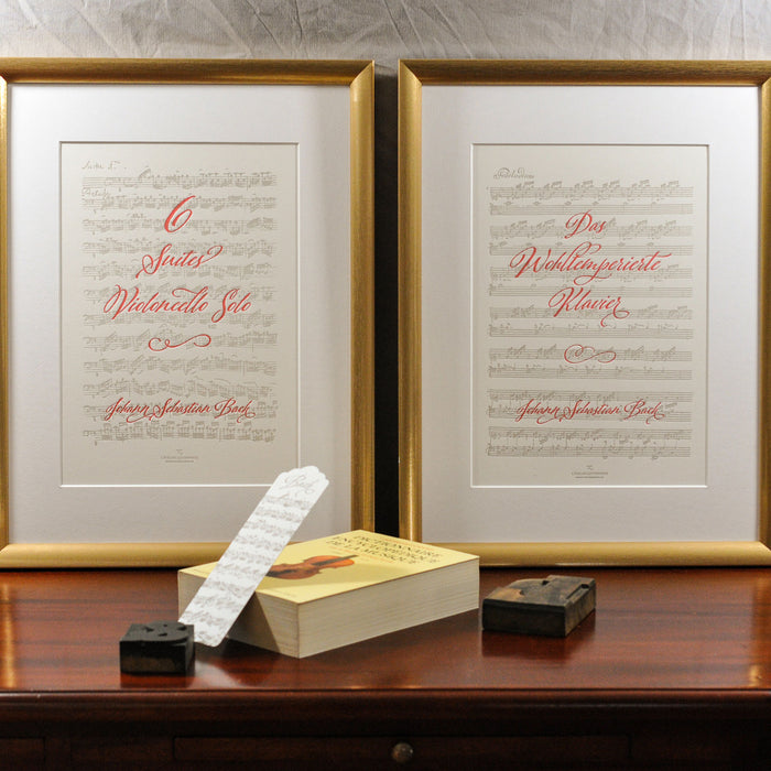 Affiche Letterpress Suites pour Violoncelle de Bach