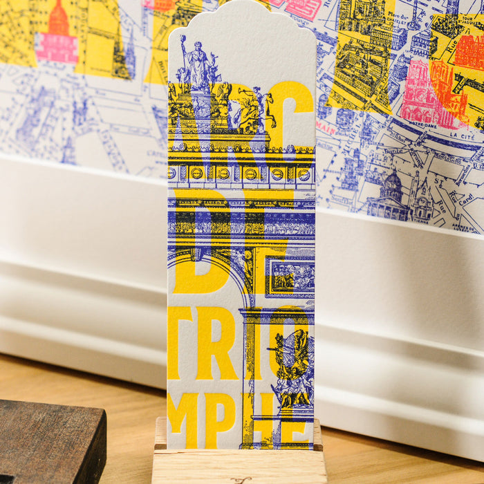 Marque-page Letterpress fluo Arc de Triomphe