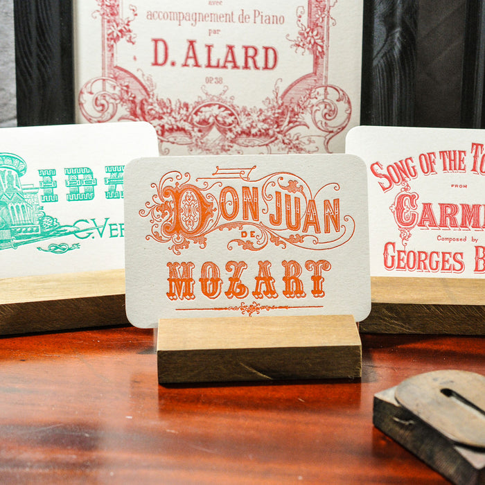 Carte Letterpress Don Giovanni Mozart